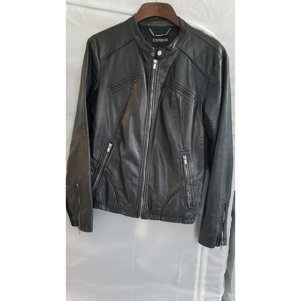 Vegan leather Express black jacket